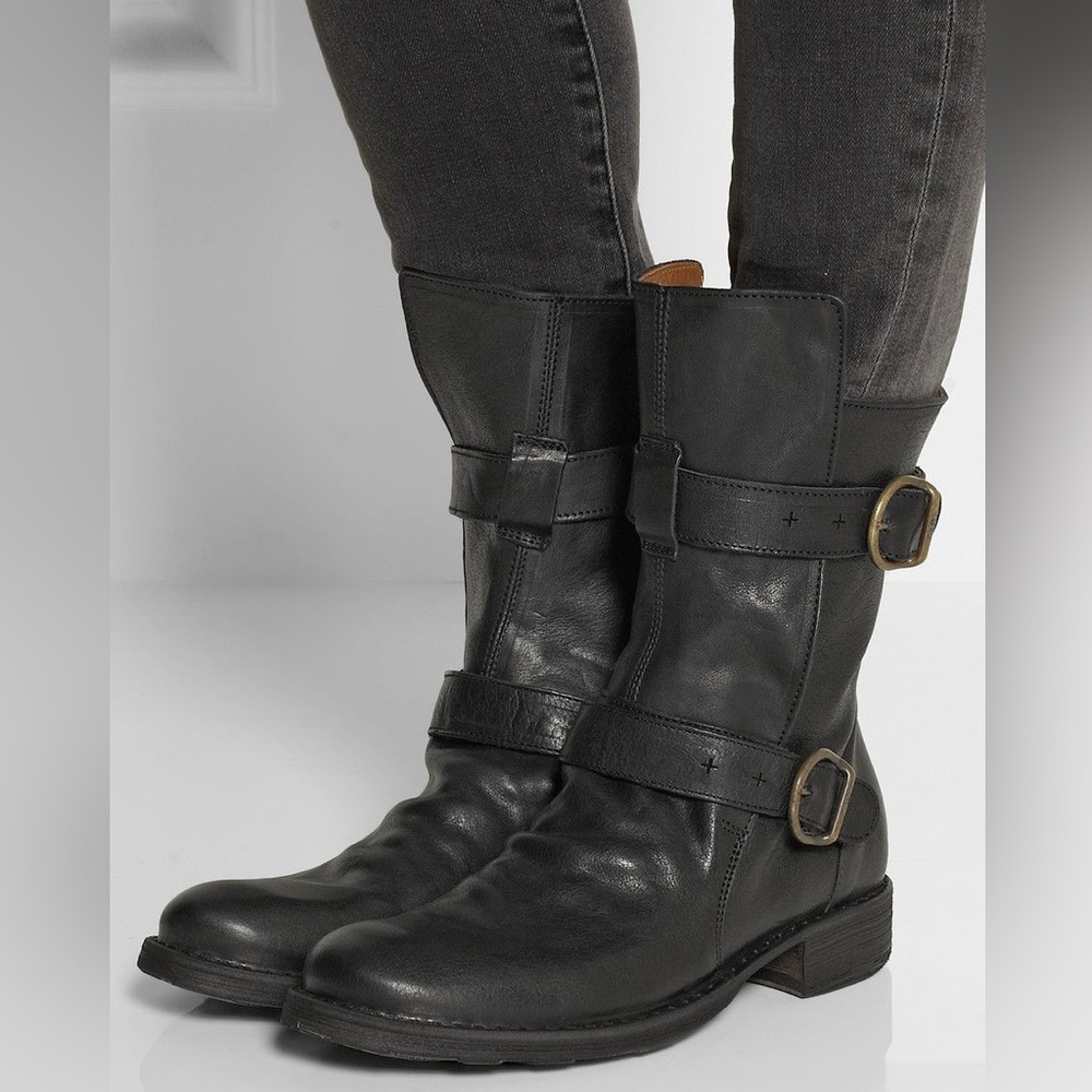 Fiorentini + Baker Eternity 713 Black Leather Biker Boots Size 37 EUC - Picture 8 of 10